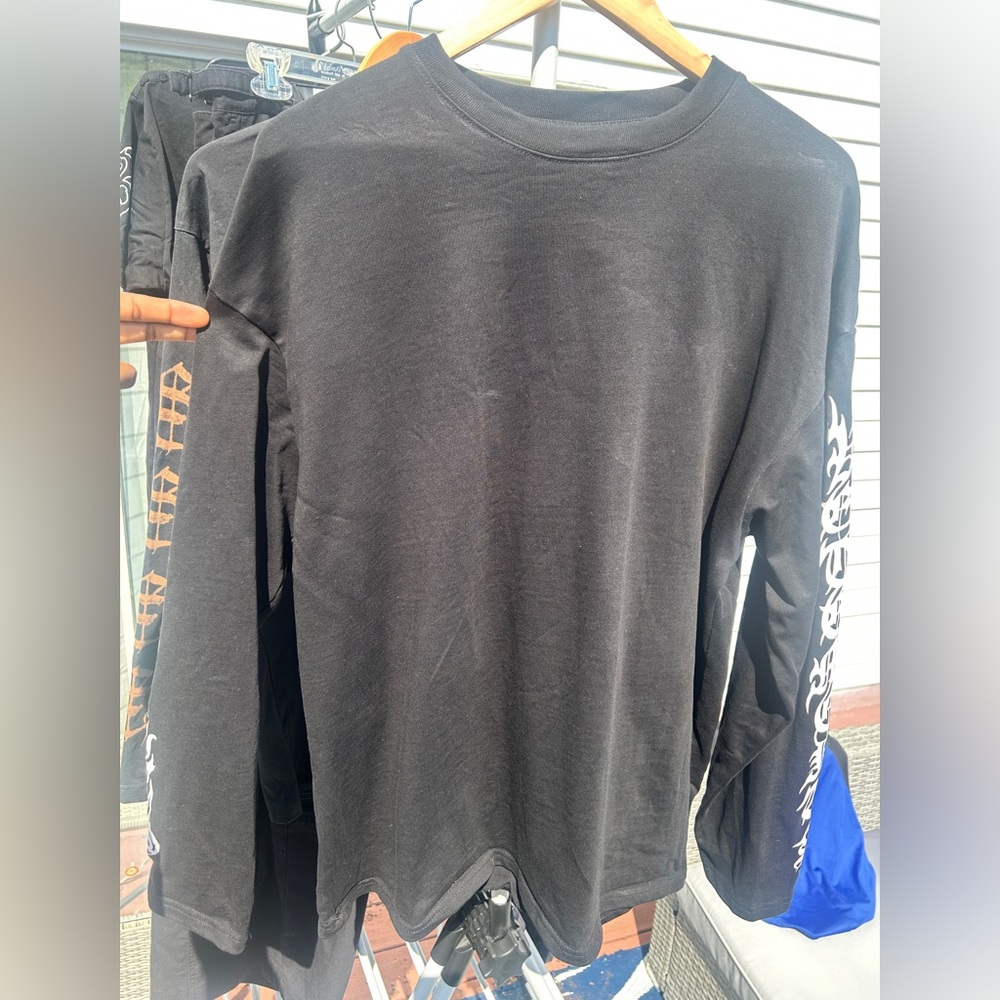 Vetements GOTHIC FONT LONG SLEEVE T-SHIRT BLACK
